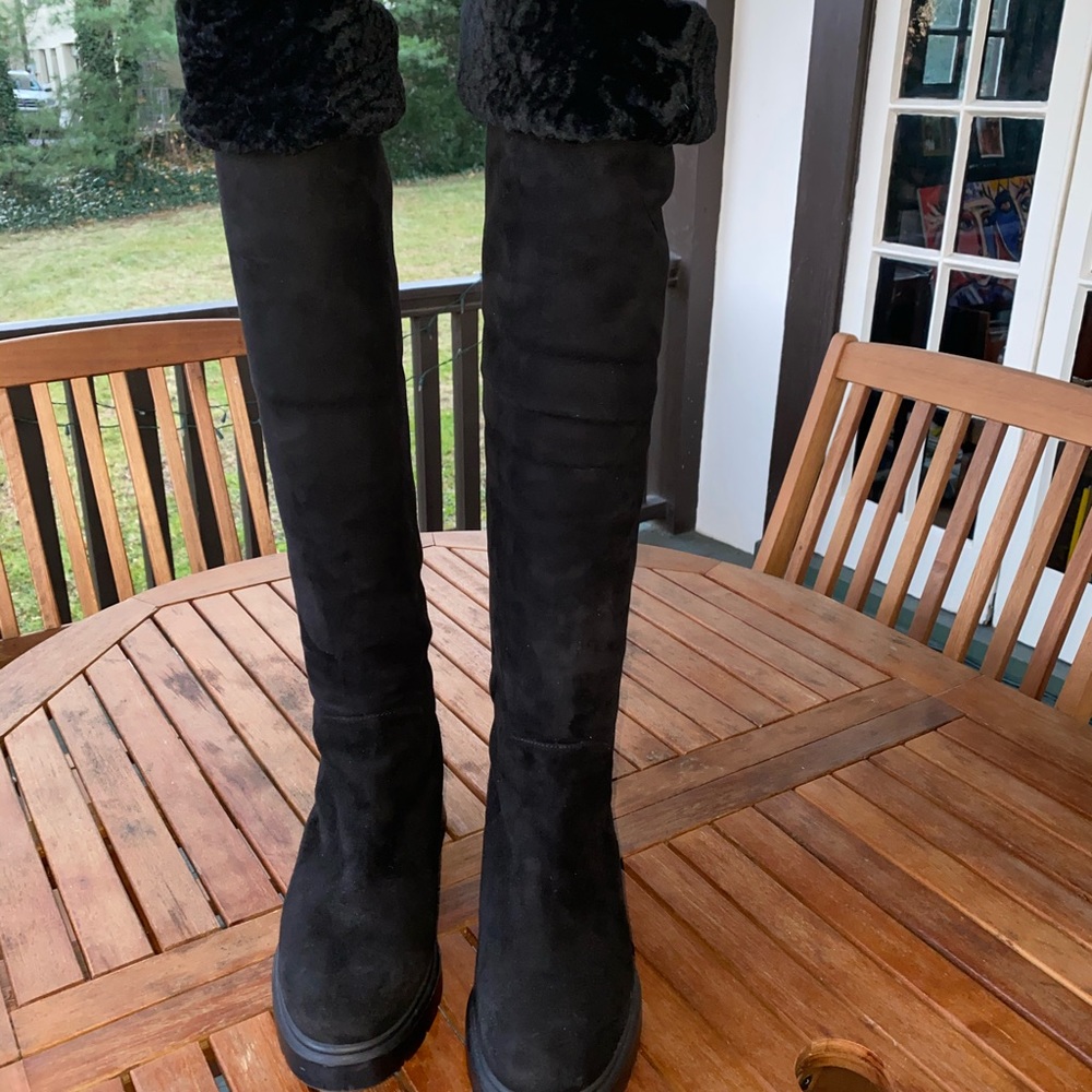 Stuart Weitzman long fur lined boots